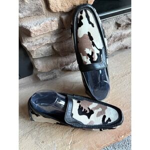 Harrys of London Mens Cow Print Calf Hair Loafers Made in Italy Size 42.5 Luxury